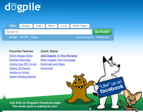 Dogpile search engine 